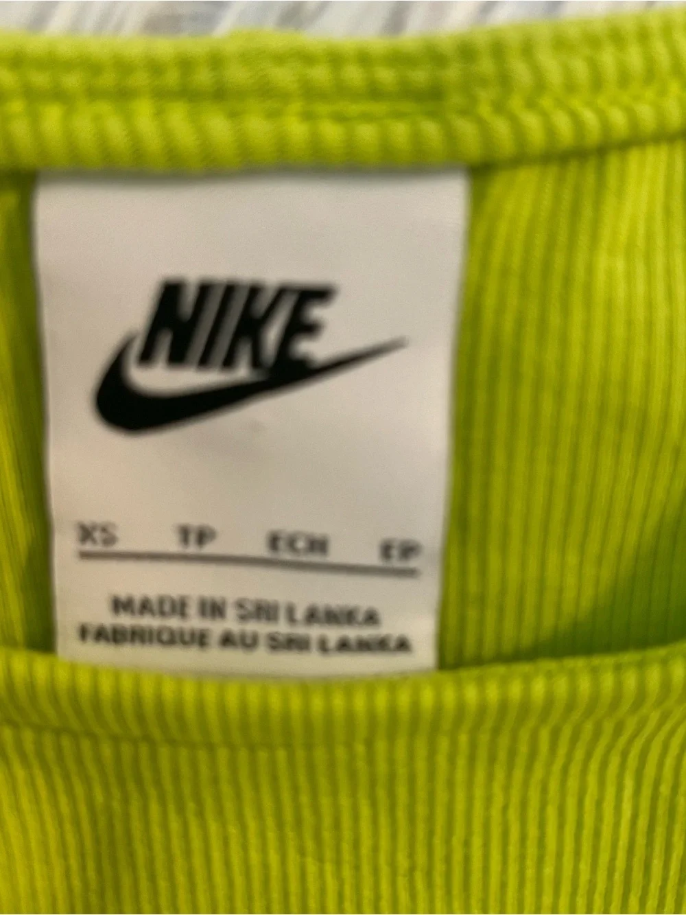 Lime green Nike air workout yoga running sports crop top